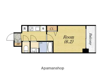 プレサンスOSAKA DOMECITYビーツ(1K/7階)の間取り写真