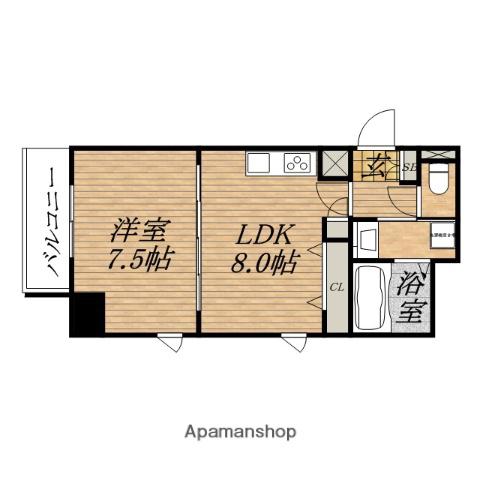 PLANDOR北浜(1LDK/3階)の間取り写真