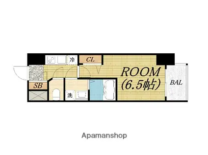 ファーストフィオーレ九条(1K/2階)の間取り写真