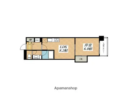 マスターズ・レジデンス道頓堀Ⅱ(1LDK/5階)の間取り写真