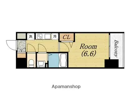 プレサンス立売堀ベルヴィル(1K/10階)の間取り写真