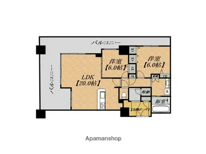 フェニックス日本橋高津(2LDK/10階)の間取り写真