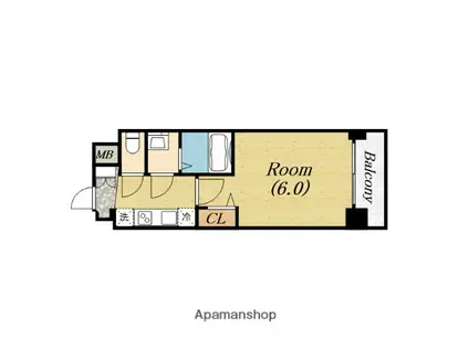 プレサンス南堀江ザ・センス(1K/4階)の間取り写真