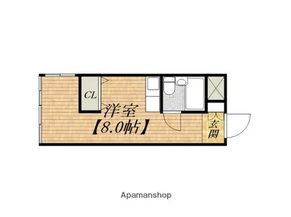 グローリー島之内(ワンルーム/4階)の間取り写真