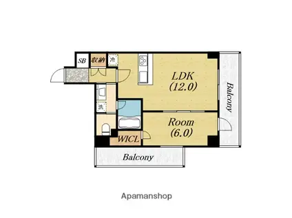 プレディアコート本町(1LDK/8階)の間取り写真