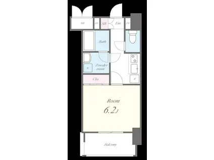 セイワパレス真田山公園南(1K/2階)の間取り写真