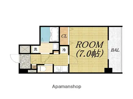 ワールドアイ大阪ドームシティⅡ(1K/8階)の間取り写真