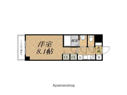 エスティメゾンKYOUBASHI(1K/4階)の間取り写真