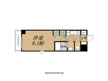 エスティメゾンKYOUBASHI(1K/7階)の間取り写真