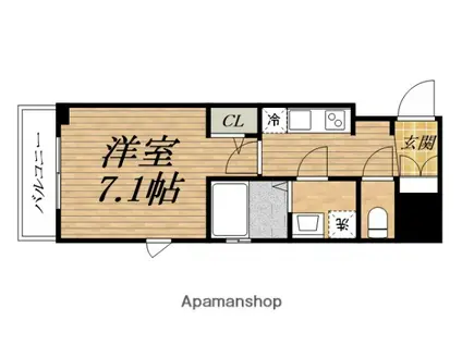 エスティメゾンKYOUBASHI(1K/10階)の間取り写真