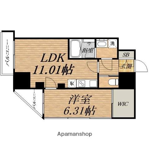 VINOPREGI0本町(1LDK/5階)の間取り写真
