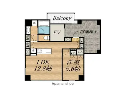 KYOBASHI VIEW RESIDENCE(1LDK/4階)の間取り写真