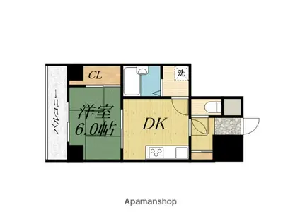 ライオンズマンション御堂本町(1DK/2階)の間取り写真