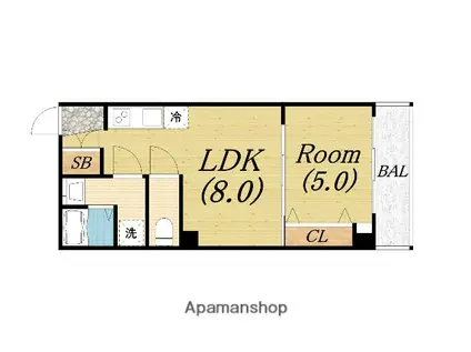 CITY SPIRE立売堀(1LDK/7階)の間取り写真