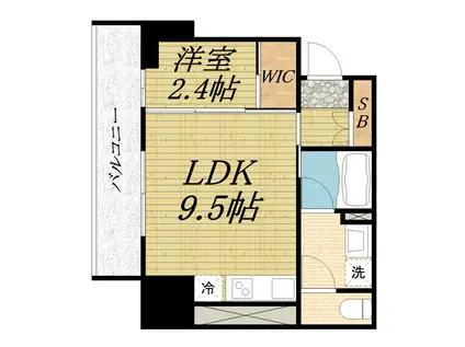 ルフォンプログレ堺筋本町タワーレジデンス(1LDK/5階)の間取り写真