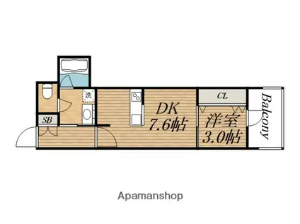 RJRプレシア南堀江(1DK/4階)の間取り写真