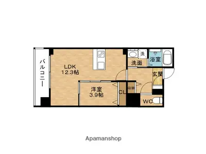 MAISON COULEUR UESHIO メゾンクレール上汐(1LDK/5階)の間取り写真