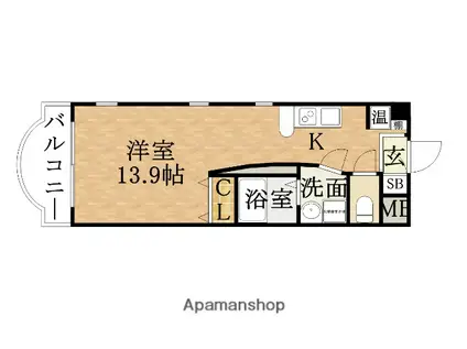 LUMO2天満(ワンルーム/6階)の間取り写真