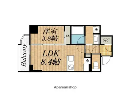クレストコート堂島(1LDK/5階)の間取り写真