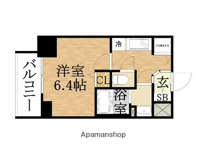 プレサンス南森町ライズ(1K/11階)の間取り写真