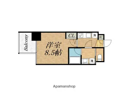 COMFORIA LIV大阪本町(1K/10階)の間取り写真