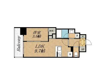 COMFORIA LIV北浜淡路町(1LDK/8階)の間取り写真