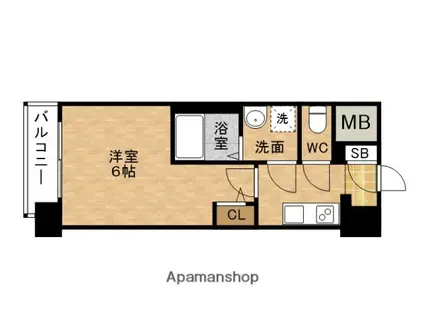 ESLEAD ザ・イーストレジデンス大阪城(1K/4階)の間取り写真