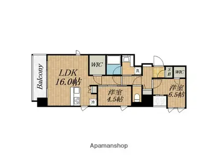 スプランディッド本町東DUE(2LDK/8階)の間取り写真