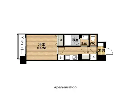 ジオエント福島野田レジデンス(1K/5階)の間取り写真