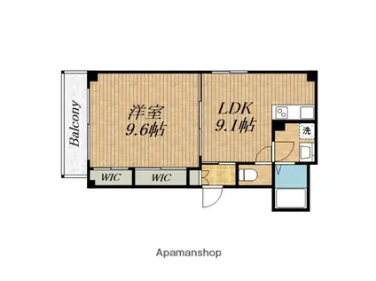 京橋オリエンタルキューブ(1LDK/4階)の間取り写真