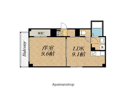 京橋オリエンタルキューブ(1LDK/3階)の間取り写真