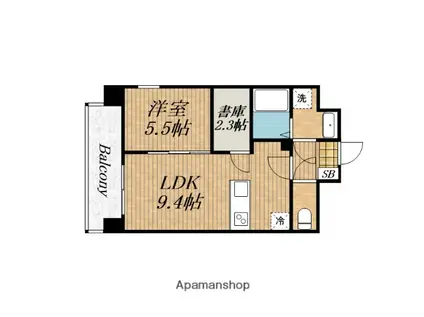 パークス堺筋本町(1SLDK/7階)の間取り写真
