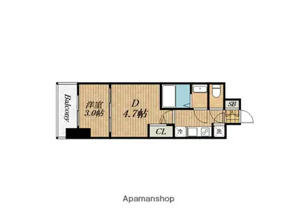 セレニテ東梅田アリエ(2K/5階)の間取り写真