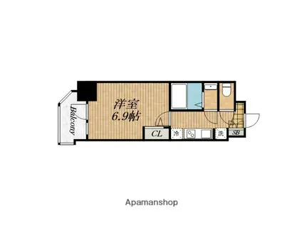 セレニテ東梅田アリエ(1K/6階)の間取り写真