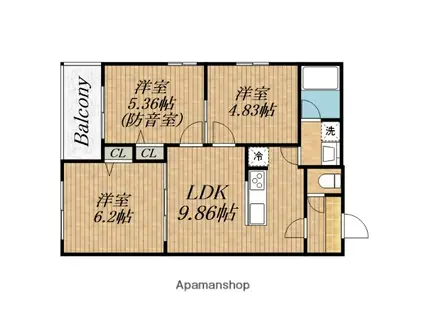 エス.フィールド奏(3LDK/2階)の間取り写真