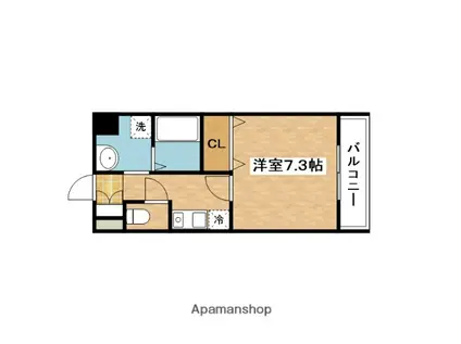 エルカーサ正雀Ⅰ(1K/1階)の間取り写真