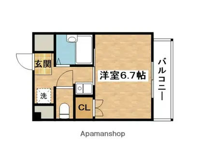 グランフォーレ21(1K/4階)の間取り写真