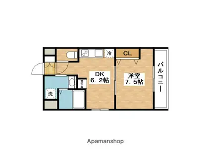 第18関根マンション(1DK/9階)の間取り写真