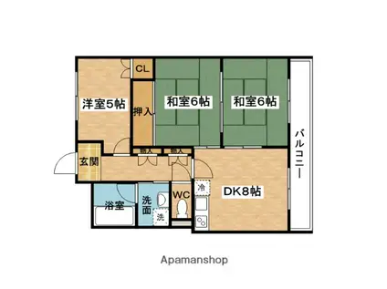 エクセレント都1(3DK/4階)の間取り写真