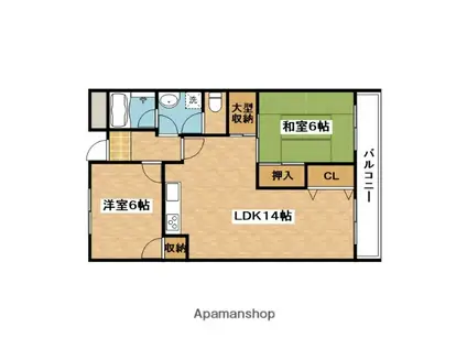 ファミールシーダ(2LDK/3階)の間取り写真