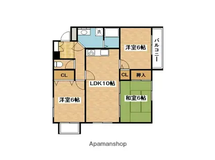 シェリール(3LDK/2階)の間取り写真