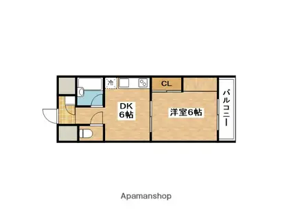第10関根マンション(1DK/2階)の間取り写真