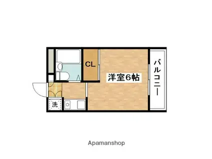 日の出プラザⅠ号館(1K/3階)の間取り写真