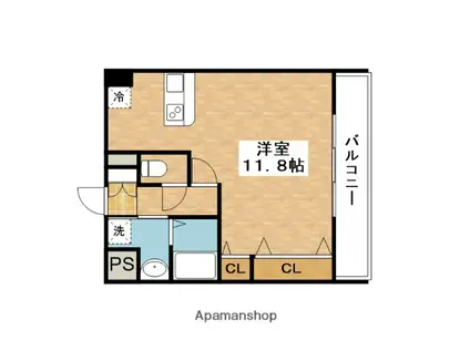 東海道本線 吹田駅(JR) 徒歩3分 4階建 築18年(1K/3階)の間取り写真