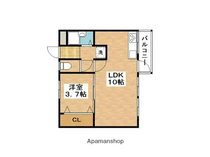 マンション山吹(1LDK/3階)の間取り写真