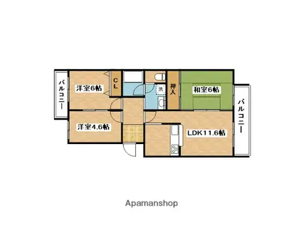 アルタカーサ A(3LDK/2階)の間取り写真