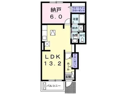 アラバスタ(1LDK/1階)の間取り写真