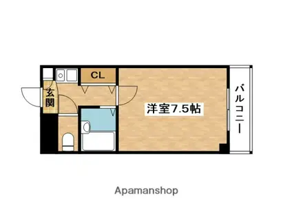 マンション・レ・アベニアⅡ(1K/1階)の間取り写真