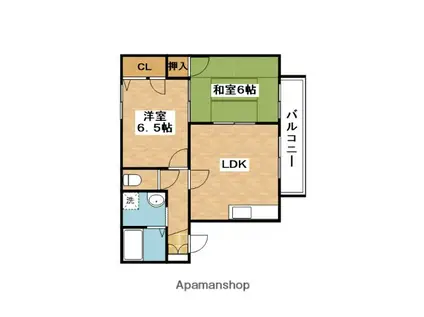 アピオ千里(2DK/2階)の間取り写真