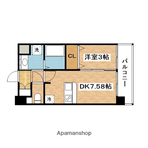 サンメゾンⅩⅣ(1DK/2階)の間取り写真